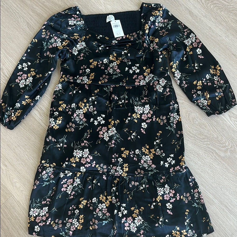 Abercrombie Girls Black/Gray Sundress with Bishop Sleeves